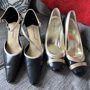 Pierre Dumas and Amanda Smith Black and Gold Heels Size 8M